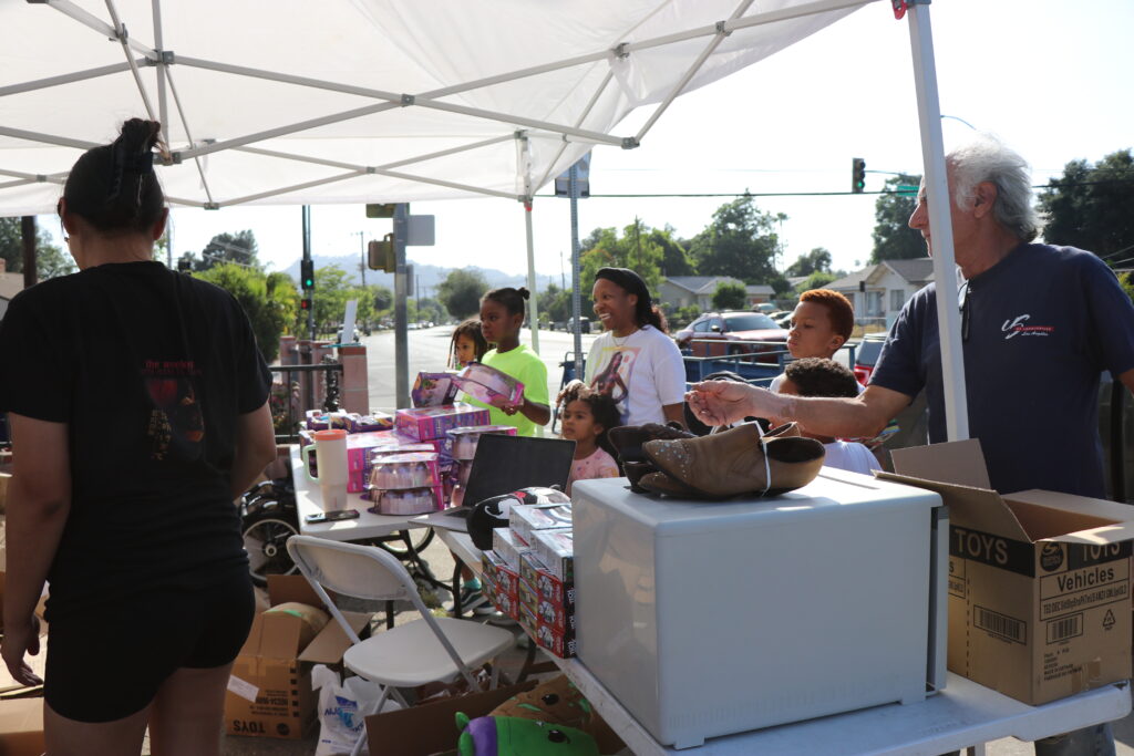 FRF community distribution event under tent